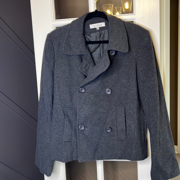 HARVE BENARD Charcoal Grey Wool & Cashmere Double Breasted Coat Jacket S… - Picture 1 of 8